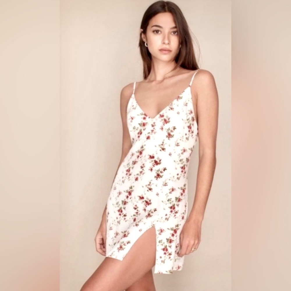 Reformation Sleeveless Strappy Marlowe V-neck Mini Slip Dress ZB3